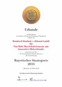 Winner Bavarian State Prize