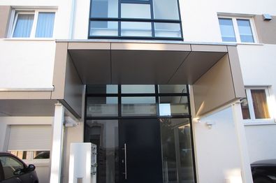 Canopy with car parking spaces